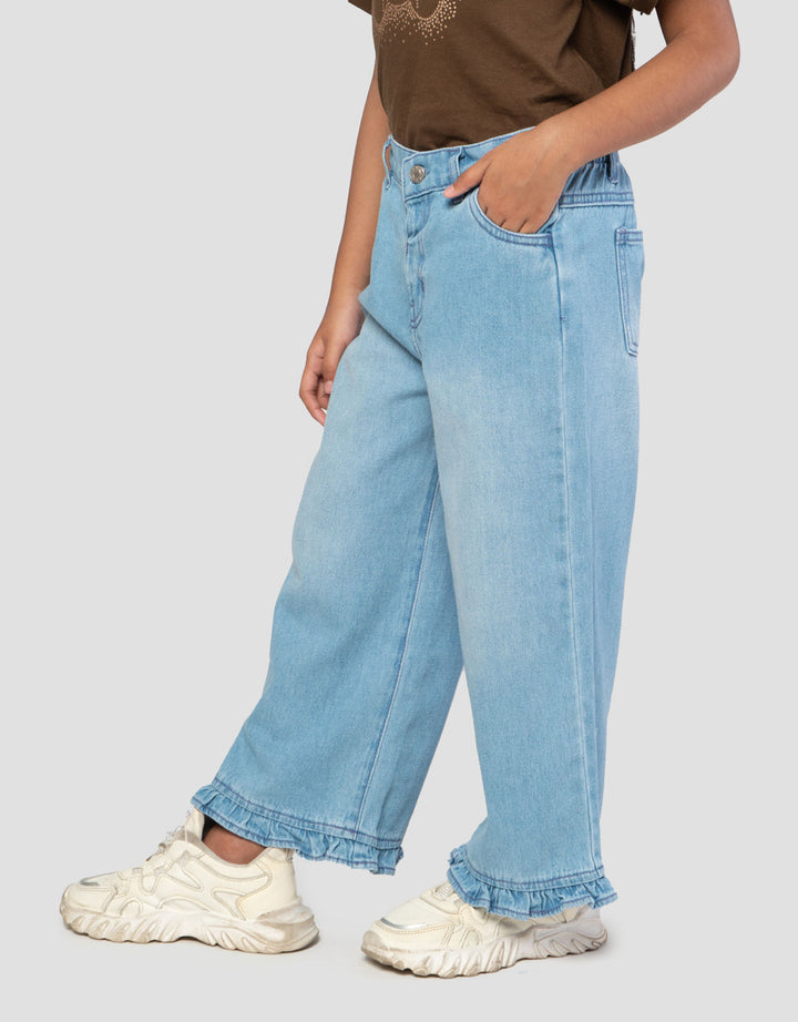 Little M 7 Per 8 Ruffle Celana Denim Anak Perempuan