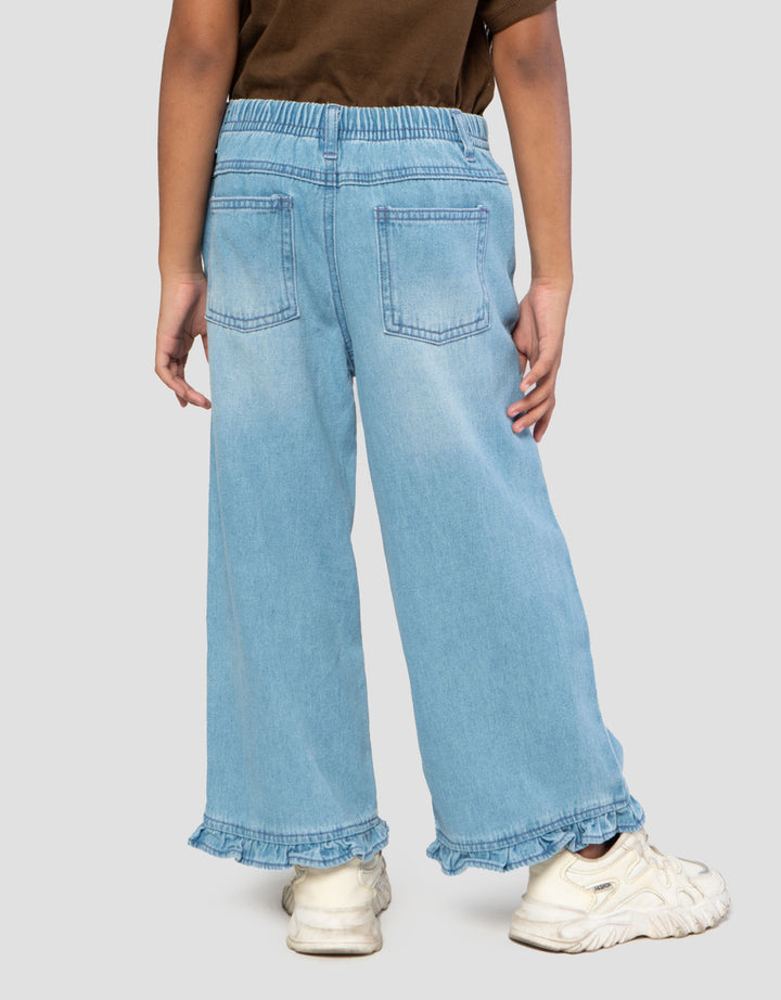 Little M 7 Per 8 Ruffle Celana Denim Anak Perempuan