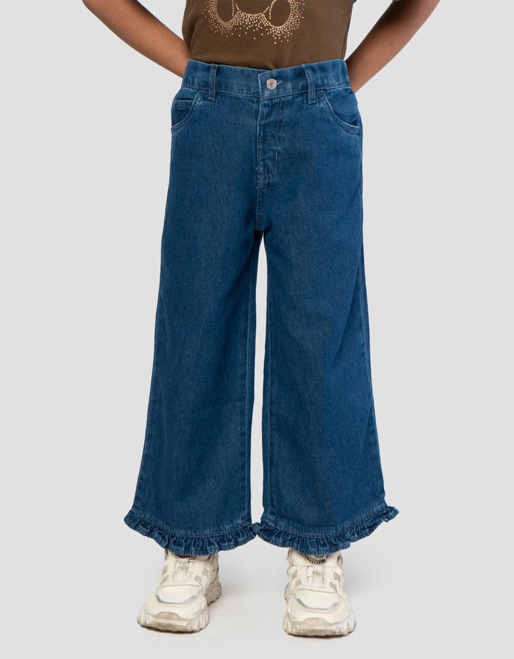Little M 7 Per 8 Ruffle Celana Denim Anak Perempuan