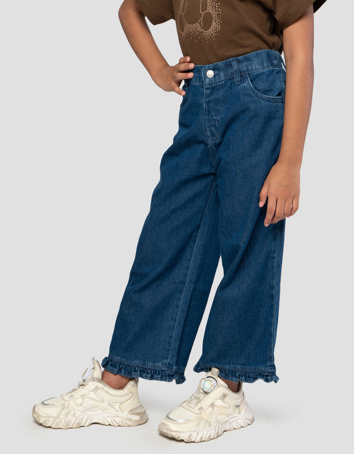 Little M 7 Per 8 Ruffle Celana Denim Anak Perempuan