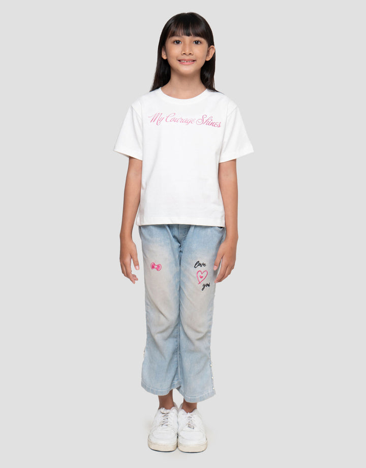 Disney Princess 2 Print Kaos Anak Perempuan
