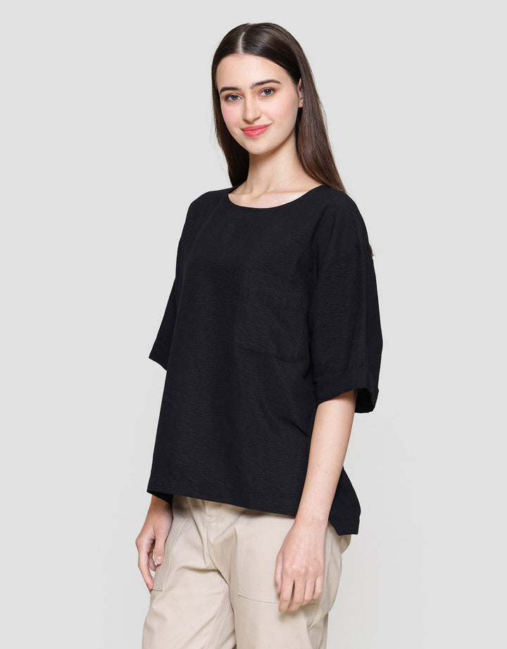 Connexion Boxy Cre Neck Blouse Wanita