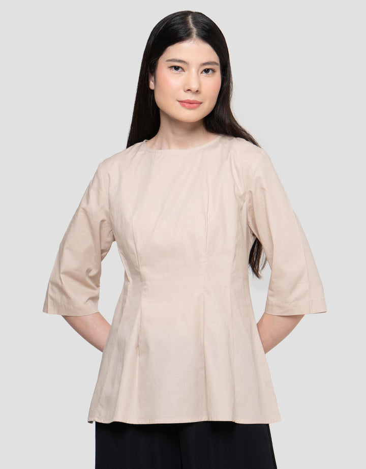 Connexion With Pleated Waist Slim Kemeja Wanita