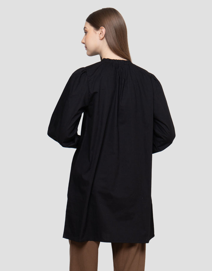 Connexion Mandarin Collar W/Button Tunik Wanita