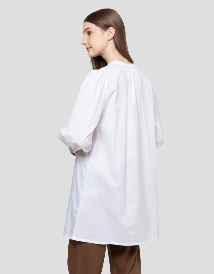 Connexion Mandarin Collar W/Button Tunik Wanita