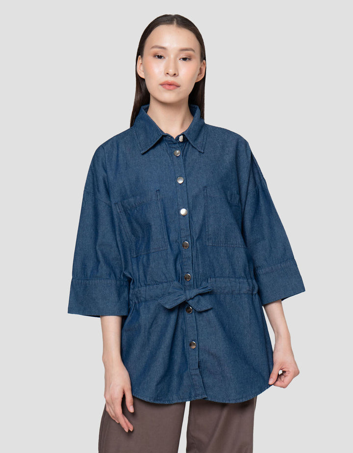 Connexion 3/4 Outer Fabric Jaket Denim Wanita