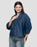 Connexion Denim Loose 3/4 Sleeve Kemeja Wanita