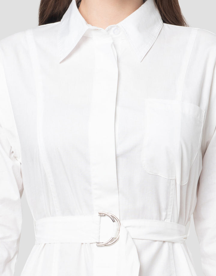 Connexion W/ Belt W/ Pocket Midi Dress Wanita