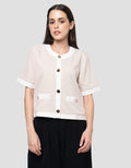 Connexion Lightweight Outer W/Button Cotton Blend Blazer Wanita