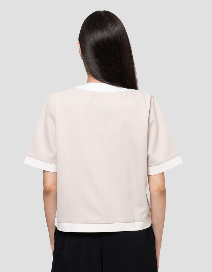 Connexion Lightweight Outer W/Button Cotton Blend Blazer Wanita