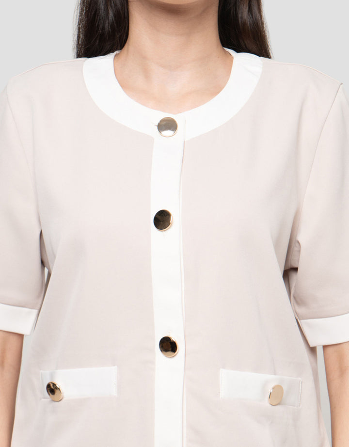 Connexion Lightweight Outer W/Button Cotton Blend Blazer Wanita