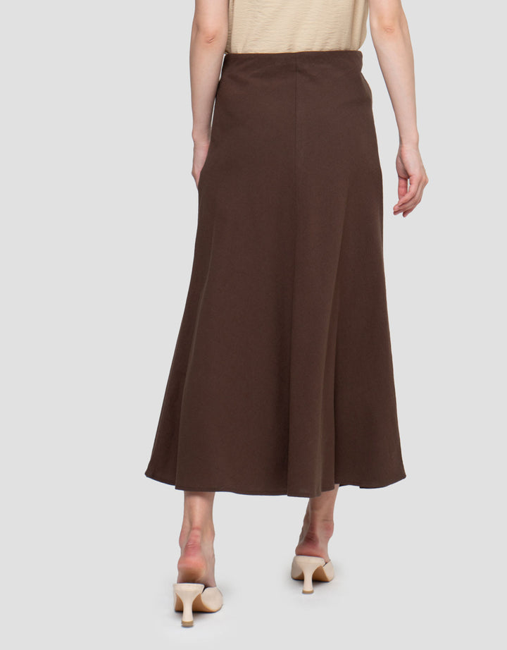 Connexion Klok Linen Blend A Line Rok Maxi Wanita