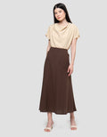 Connexion Klok Linen Blend A Line Rok Maxi Wanita
