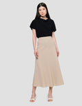Connexion Klok Linen Blend A Line Rok Maxi Wanita
