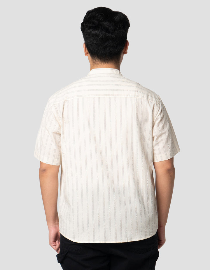 Nevada Seersucker Stripes Kemeja Koko Pria