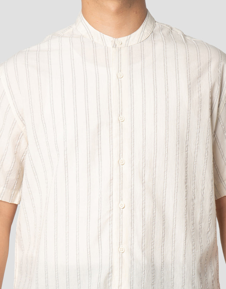 Nevada Seersucker Stripes Kemeja Koko Pria