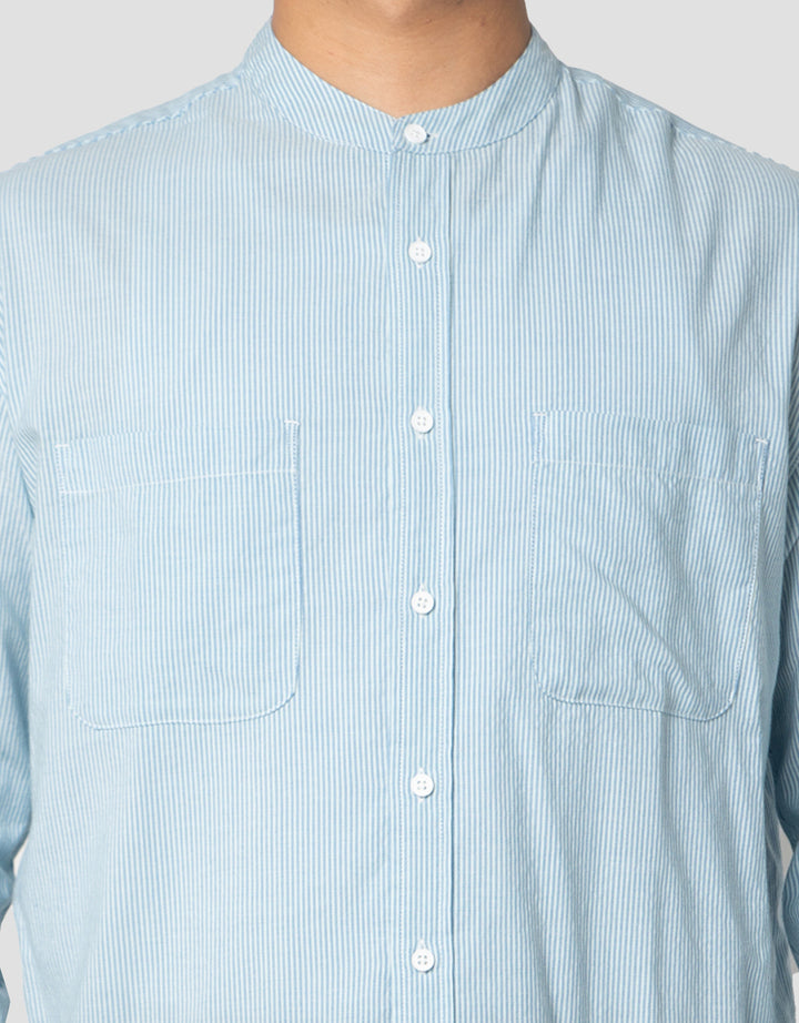 Nevada Yarndyed Pinstripe Kemeja Koko Pria