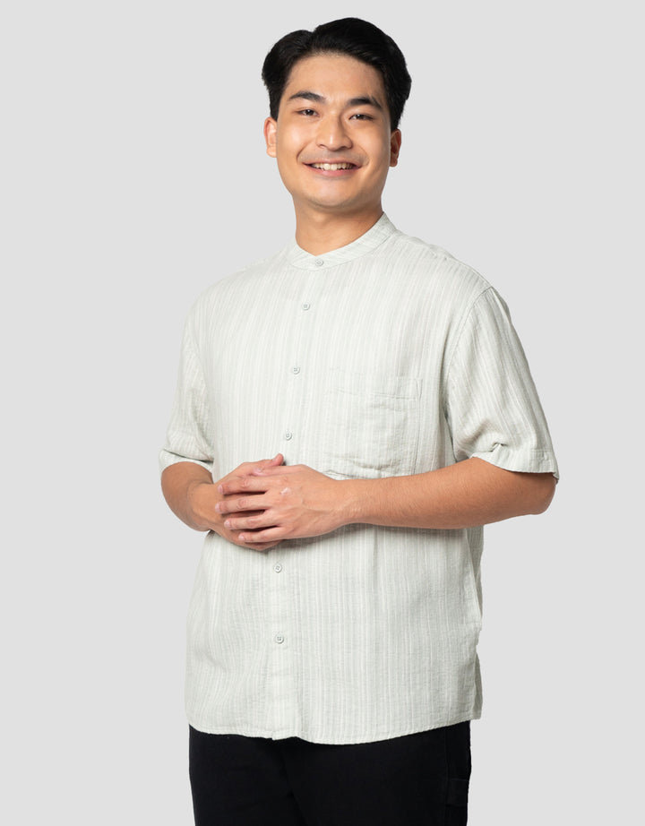 Nevada Textured Stripe Kemeja Koko Pria