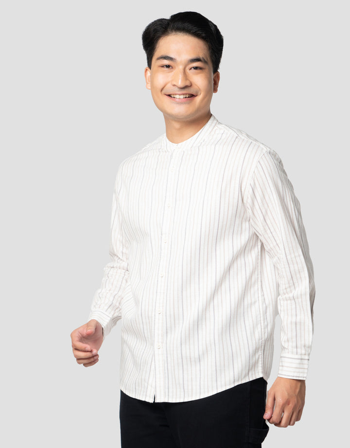 Nevada Slub Print Stripes Kemeja Koko Pria