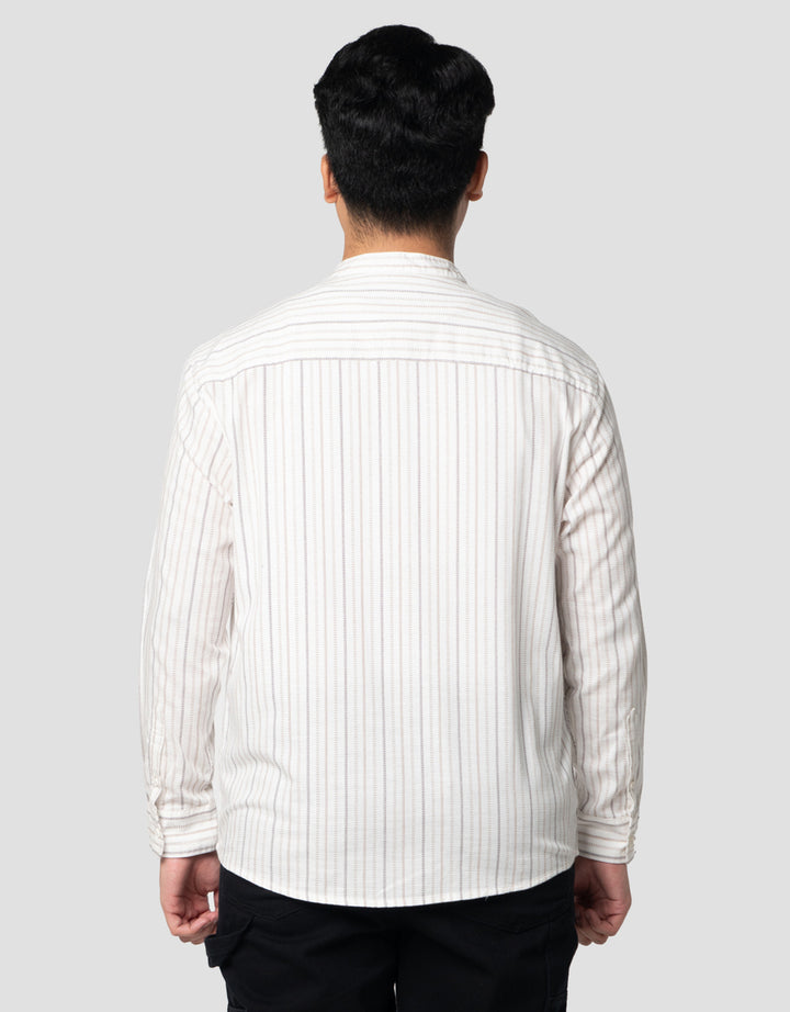 Nevada Slub Print Stripes Kemeja Koko Pria