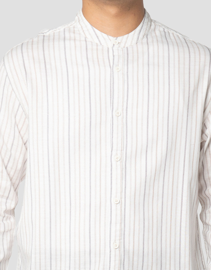 Nevada Slub Print Stripes Kemeja Koko Pria