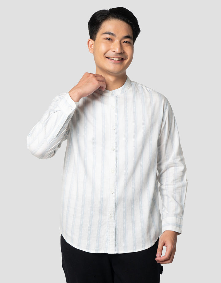 Nevada Slub Print Stripes Kemeja Koko Pria