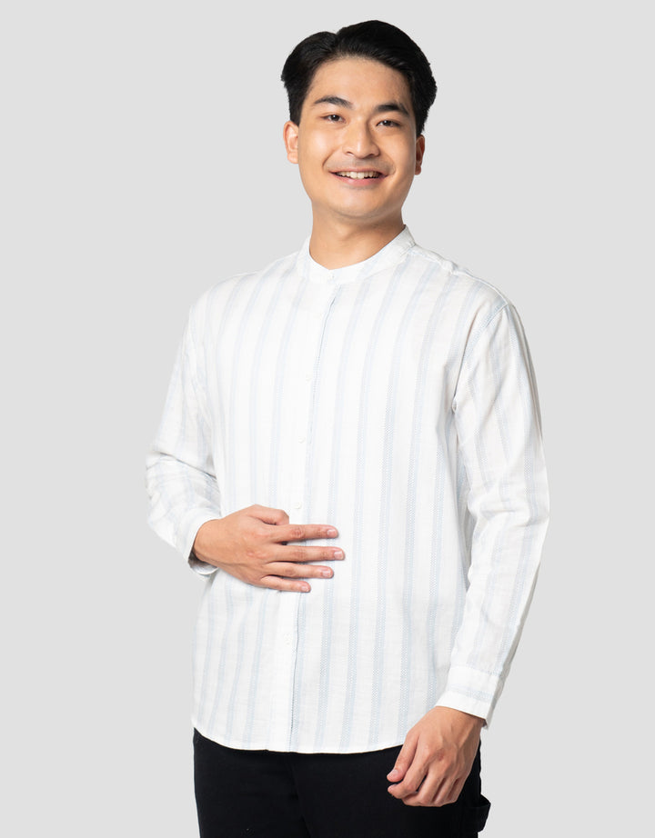 Nevada Slub Print Stripes Kemeja Koko Pria