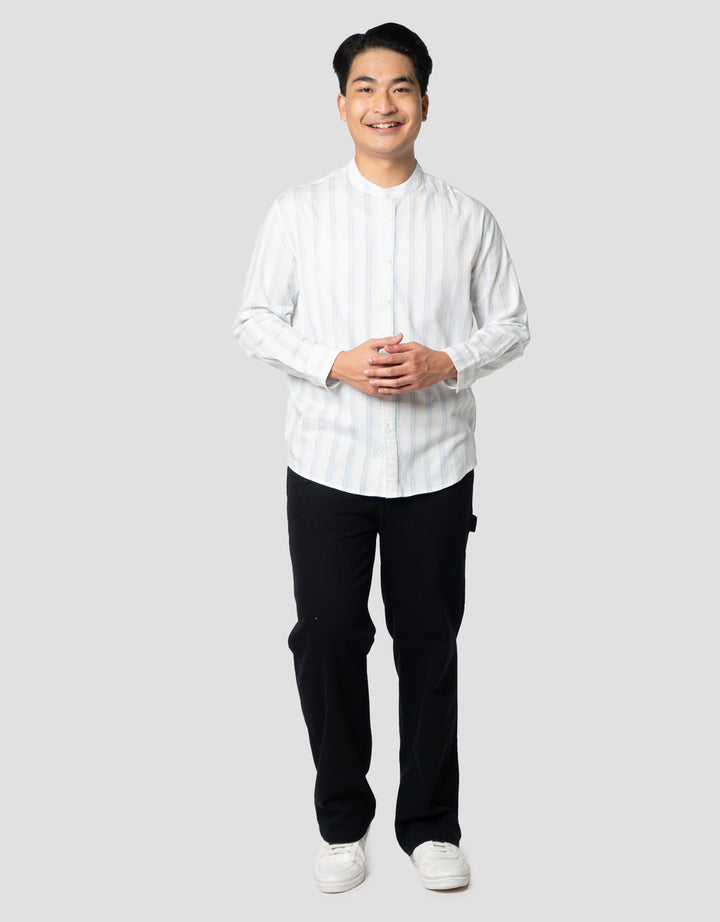 Nevada Slub Print Stripes Kemeja Koko Pria