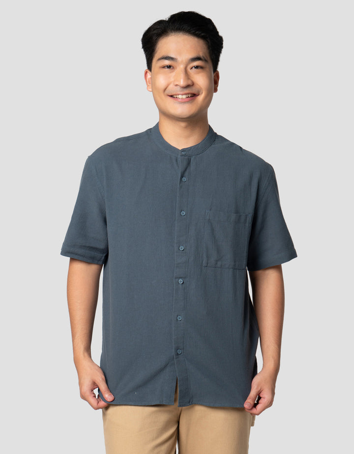 Nevada Textured Plain Kemeja Koko Pria