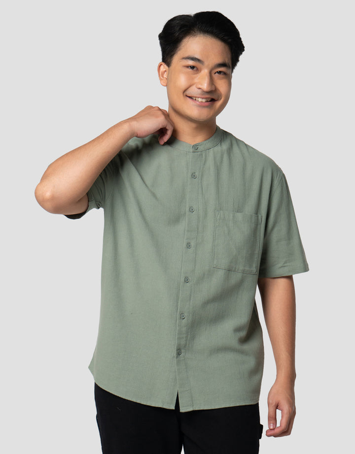 Nevada Textured Plain Kemeja Koko Pria