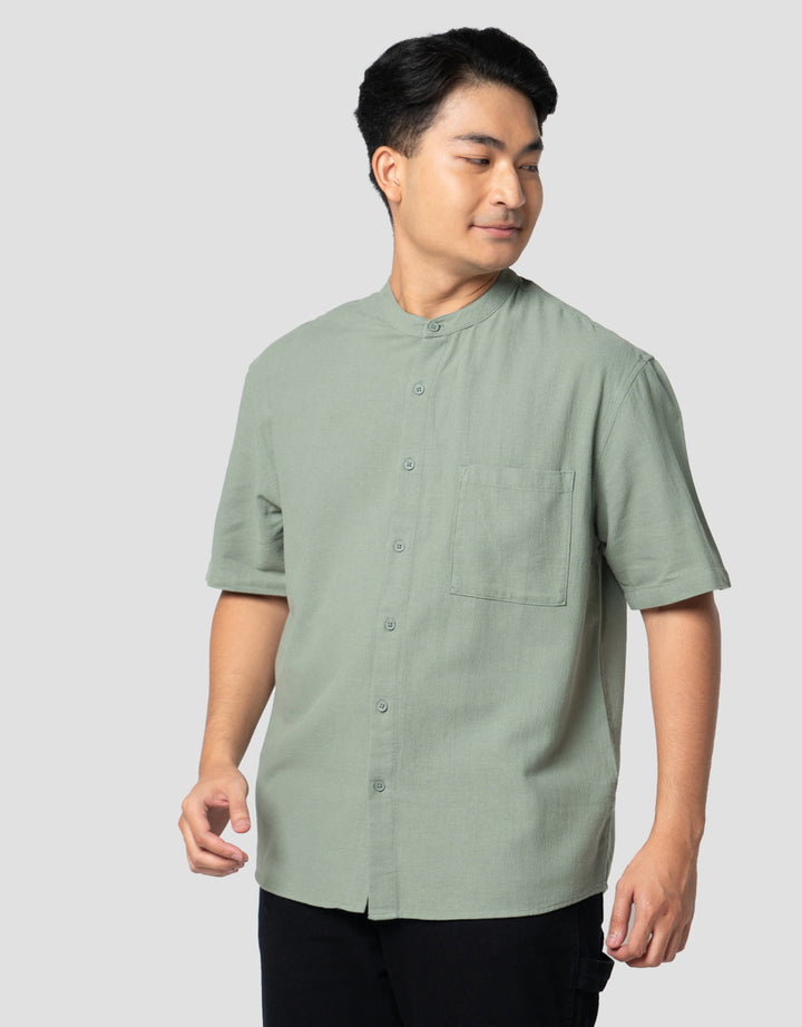 Nevada Textured Plain Kemeja Koko Pria