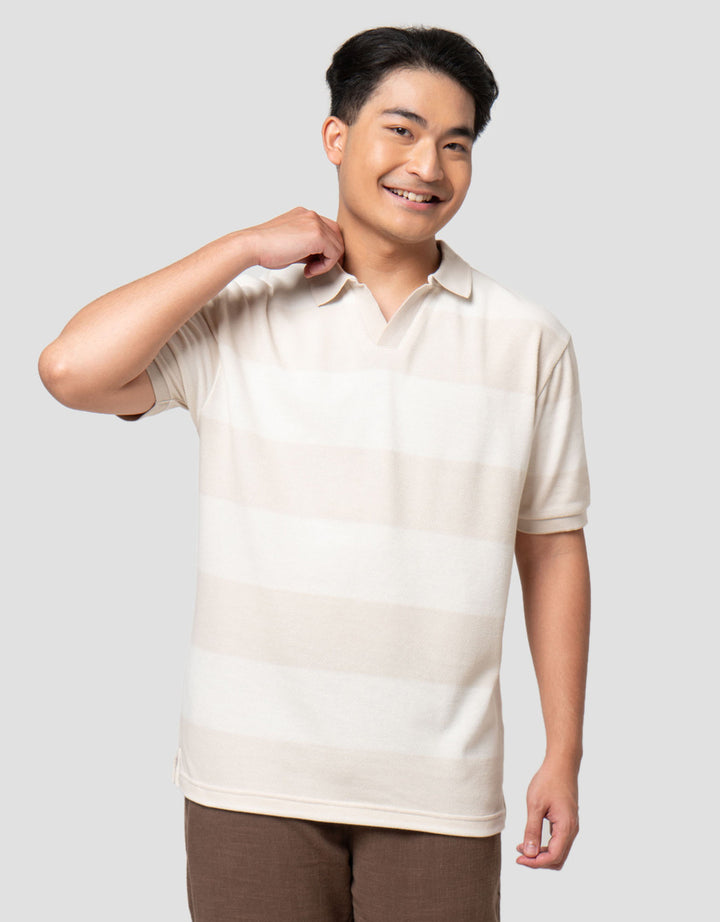 Nevada Stripe Texture Reg Kaos Polo Pria