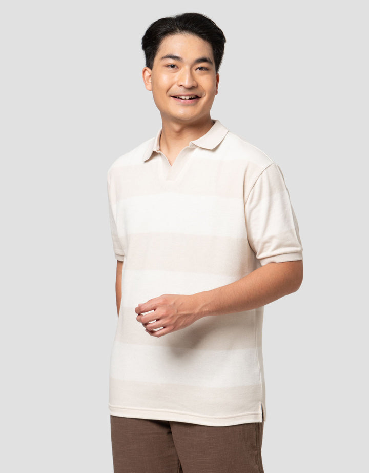 Nevada Stripe Texture Reg Kaos Polo Pria