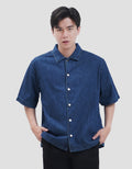 Nevada Denim Pocket Collar Boxy Fit Kemeja Pria