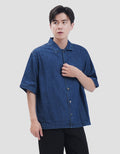 Nevada Denim Pocket Collar Boxy Fit Kemeja Pria