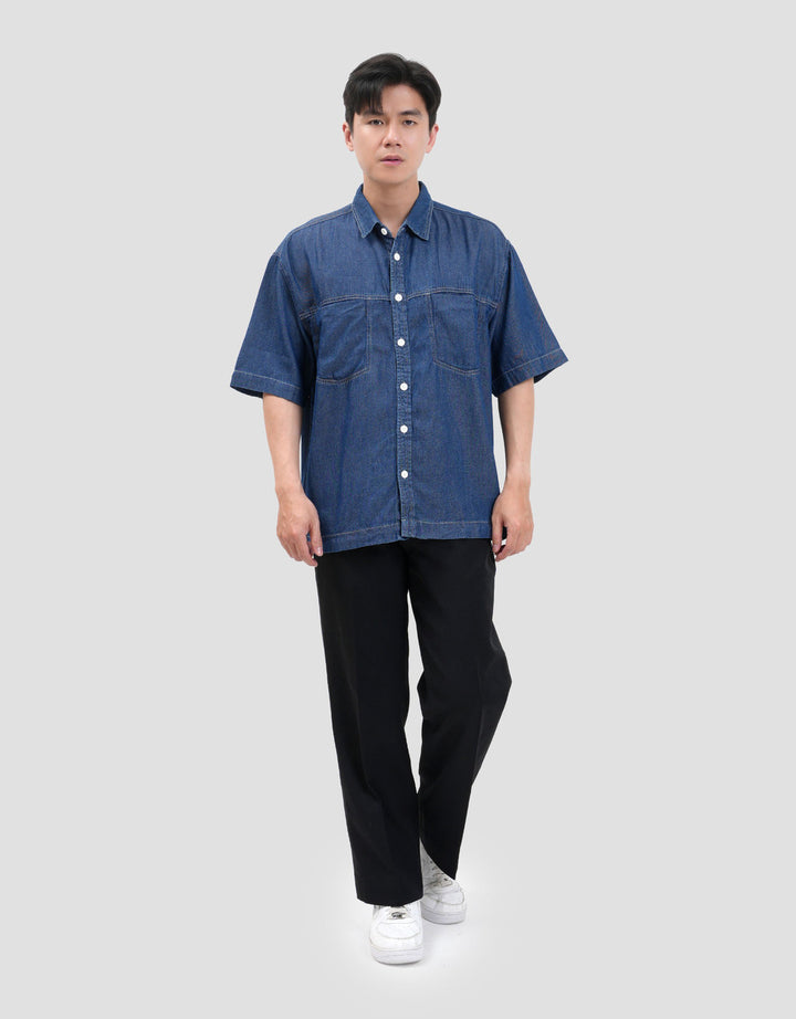 Nevada Double Pocket (6 Oz) Reg Collar - Boxy Fit Kemeja Denim Pria