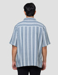 Nevada Stripe Texture Camp Collar - Boxy Fit Kemeja Pria