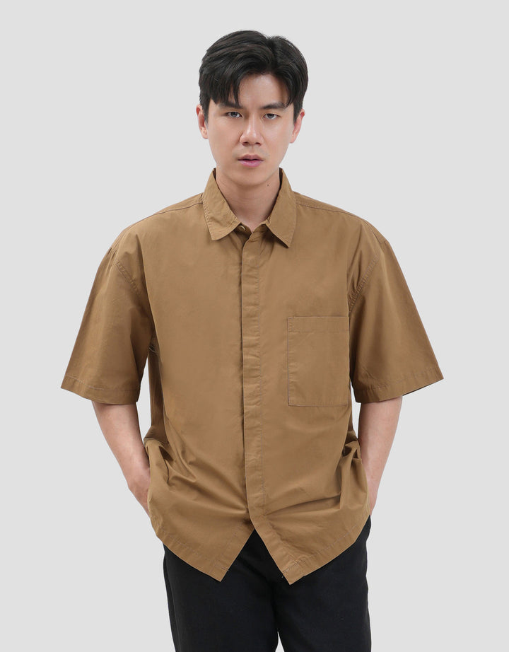 Nevada Paper Touch Reg Collar - Boxy Fit Kemeja Pria