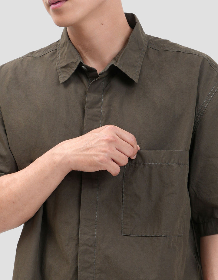 Nevada Paper Touch Reg Collar - Boxy Fit Kemeja Pria