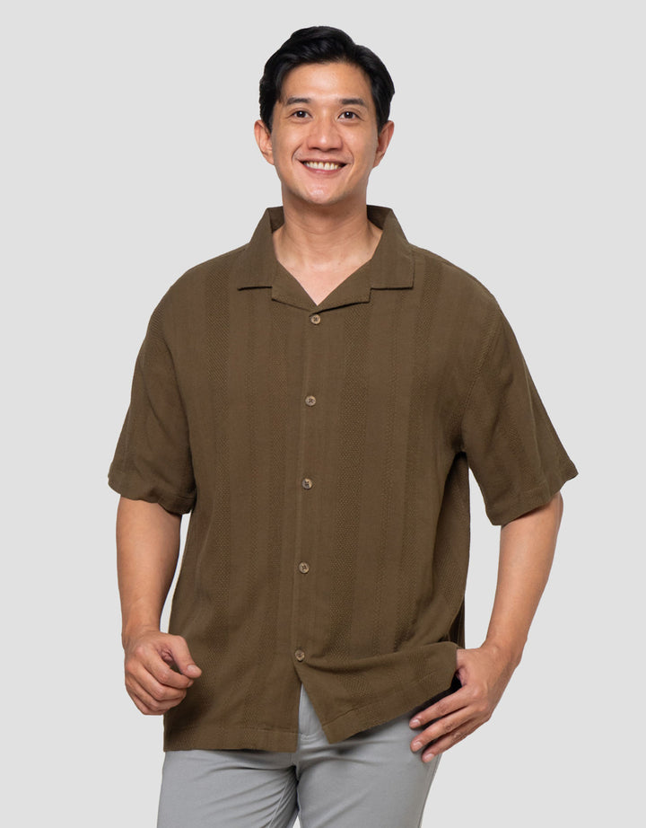 Nevada Texture Camp Collar - Reg Fit Kemeja Pria