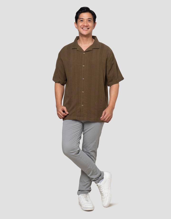 Nevada Texture Camp Collar - Reg Fit Kemeja Pria