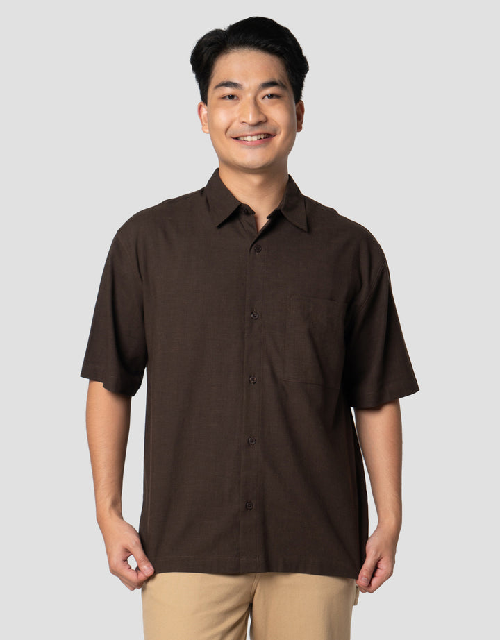 Nevada Plain Lyocell Reg Collar - Boxy Fit Kemeja Pria