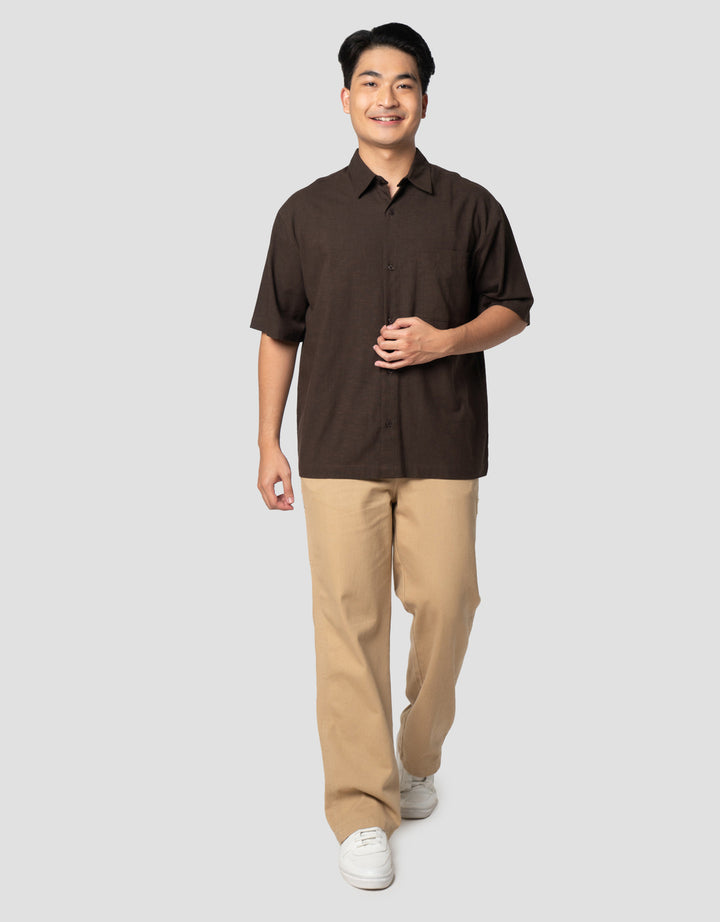 Nevada Plain Lyocell Reg Collar - Boxy Fit Kemeja Pria