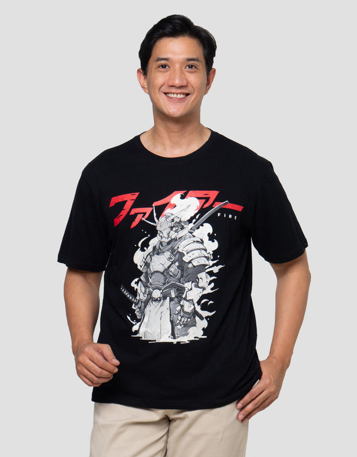 Nevada Anime Frontprint Fire Kaos Pria