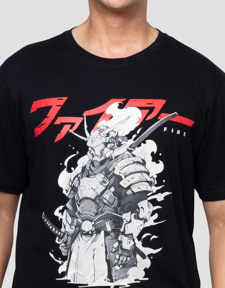 Nevada Anime Frontprint Fire Kaos Pria