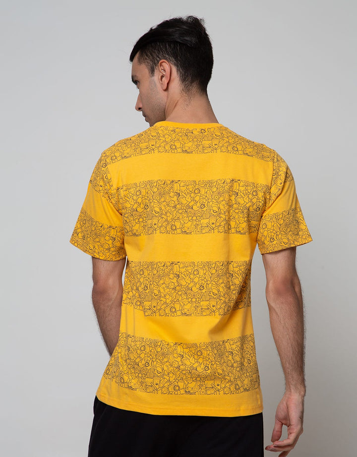 T Zone Short Sleeve T-Shirt Fullprint Aop Graffiti Stripe