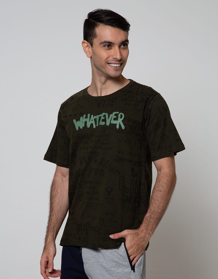 T Zone Short Sleeve T-Shirt Fullprint Aop Graffiti Whatever