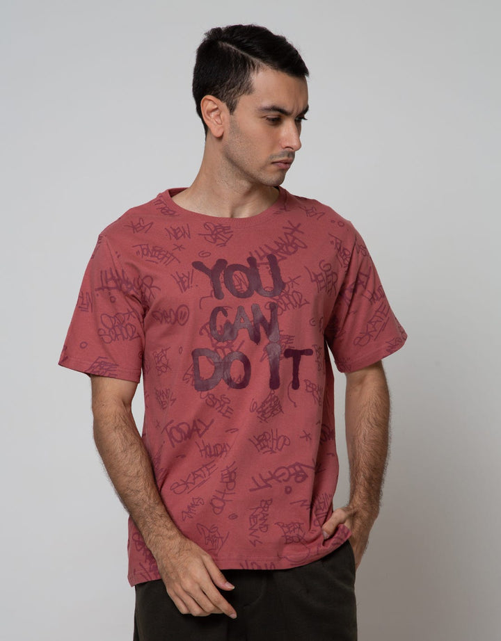 T Zone Short Sleeve T-Shirt Fullprint Aop Graffiti You Can Do It