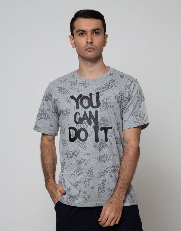 T Zone Short Sleeve T-Shirt Fullprint Aop Graffiti You Can Do It