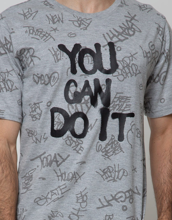 T Zone Short Sleeve T-Shirt Fullprint Aop Graffiti You Can Do It